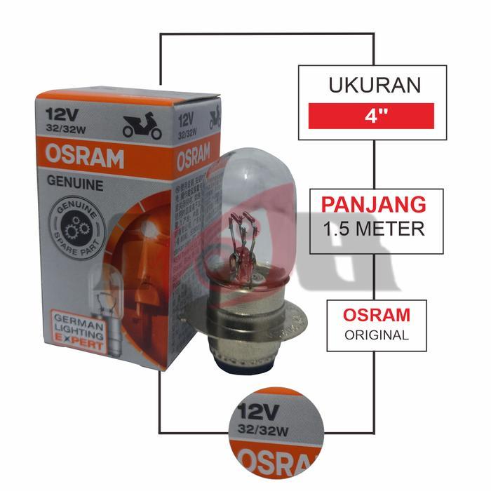 "New" Genuine Osram Bohlam Pijar Lampu Depan Motor Bebek Matic H6 12v