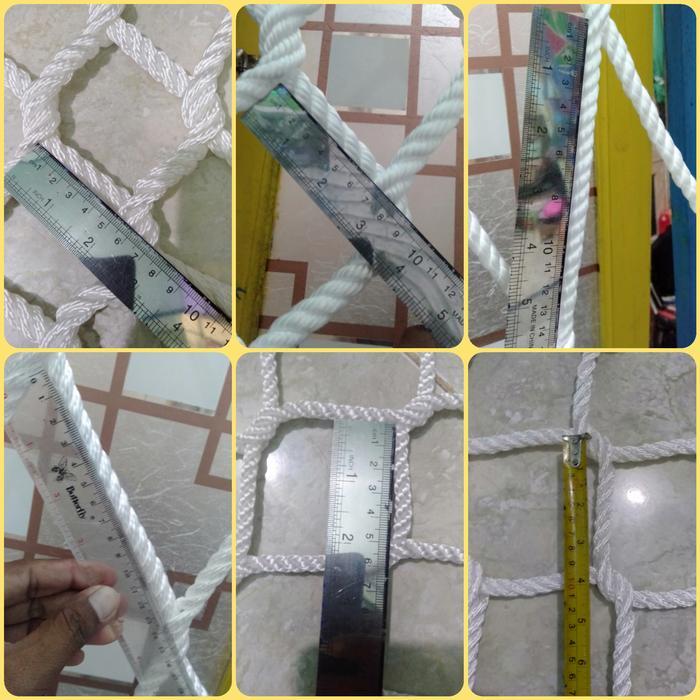 ADHI JARING SPORT JARING TAMBANG NILON 6MM DENGAN LUBANG 15CM 10CM 8CM 5CM JARING HANDMADE NYAMAN