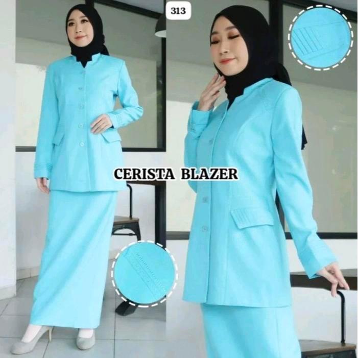 SERAGAM BIRU HIMPAUDI TK STELAN ROK DAN CELANA- BLAZER BIRU PAUD-BAJU DINAS GURU TK, PAUD-STELAN