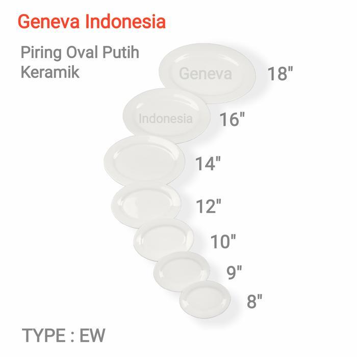 Piring Oval - Piring Saji Ikan Keramik Putih Homeline