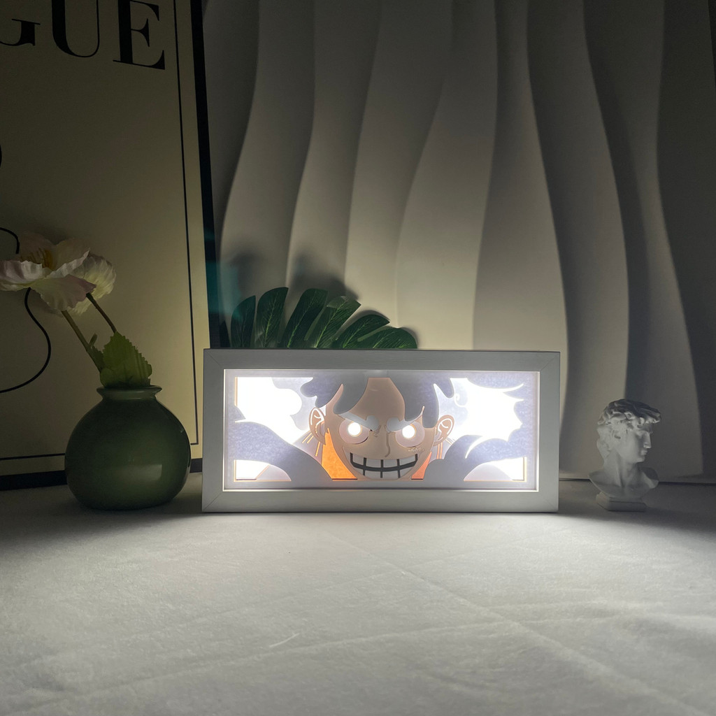 Anime Light Box Led Strip Lights Anime Eyes Shadow Box Picture Frame 3D Paper Carving Usb Table Lamp
