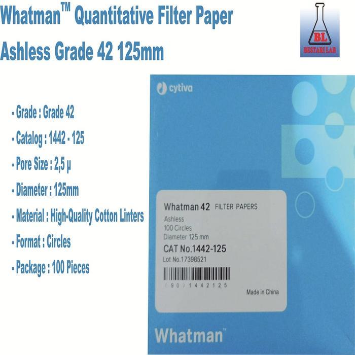 FILTER PAPER WHATMAN NO. 42 DIA. 125 MM. KERTAS SARING WHATMAN
