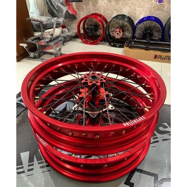 WHEELSET SUPERMOTO MOTOR HONDA CRF 150L VELG SET TANPA BAN EXPEDITION
