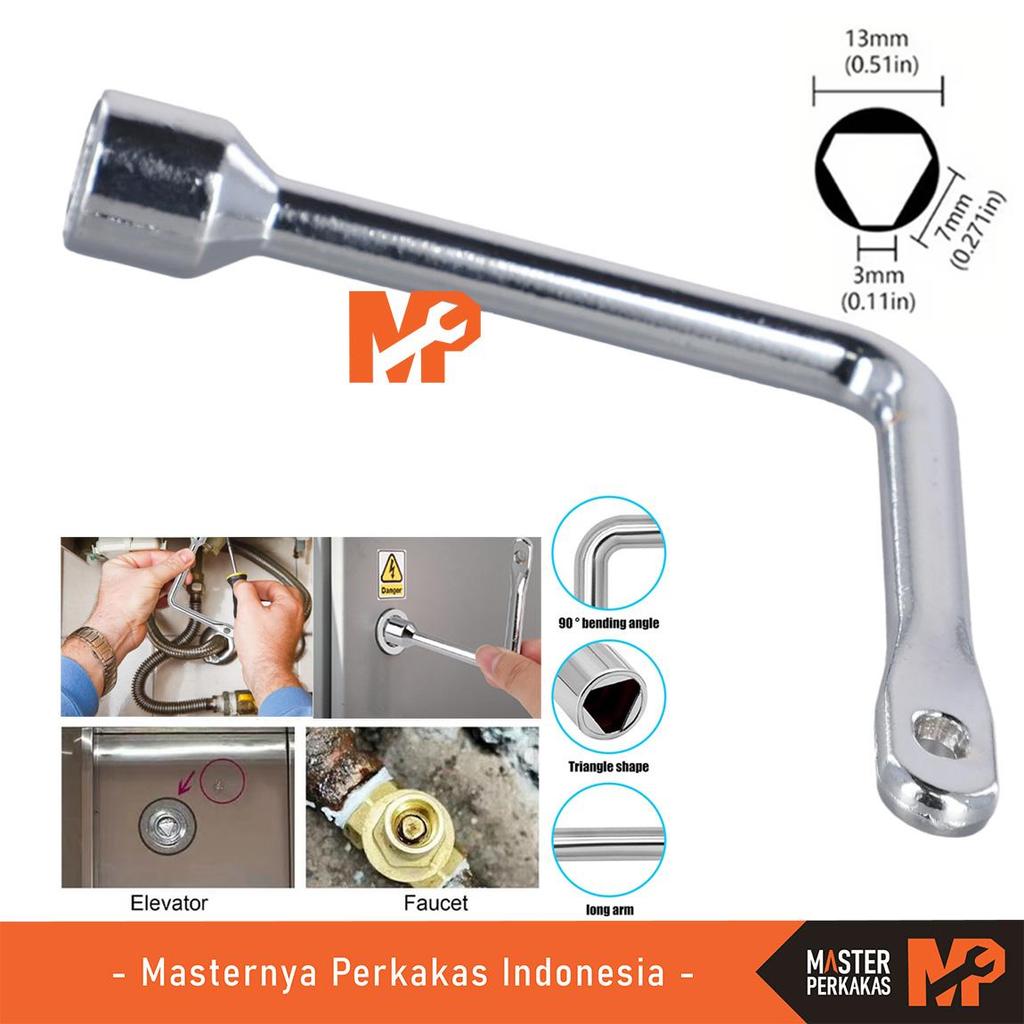 MP Pas Kunci Segitiga Internal Lift AK55 / Meter Katup Air Kabinet Kontrol Listrik Wrench / Panel Un