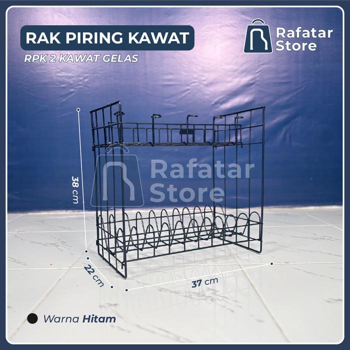 Rak Piring Susun 2 Kawat // Rpk 2 Kawat Gelas // Rak Piring Mini Wastafel Susun 2 // Rak Piring Dan
