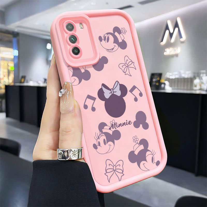 Casing Hp untuk POCO M3 Case Pink Foto Profil Minnie Kasing silikon Anti Bentur Cesing Softcase Kesi
