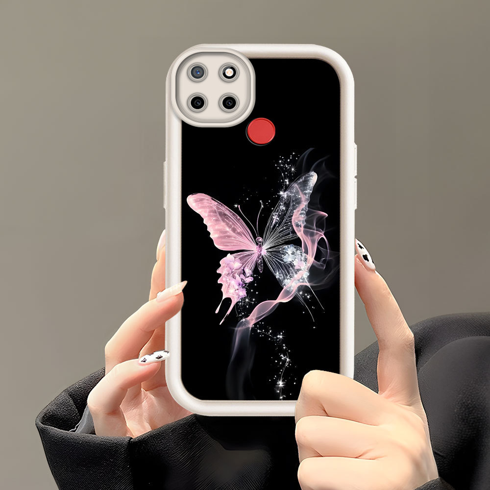 Casing Hp Untuk Realme C25 C25S C12 Narzo 20 30A Phone Case Softcase Soft Imut Kesing Kupu Cassing D