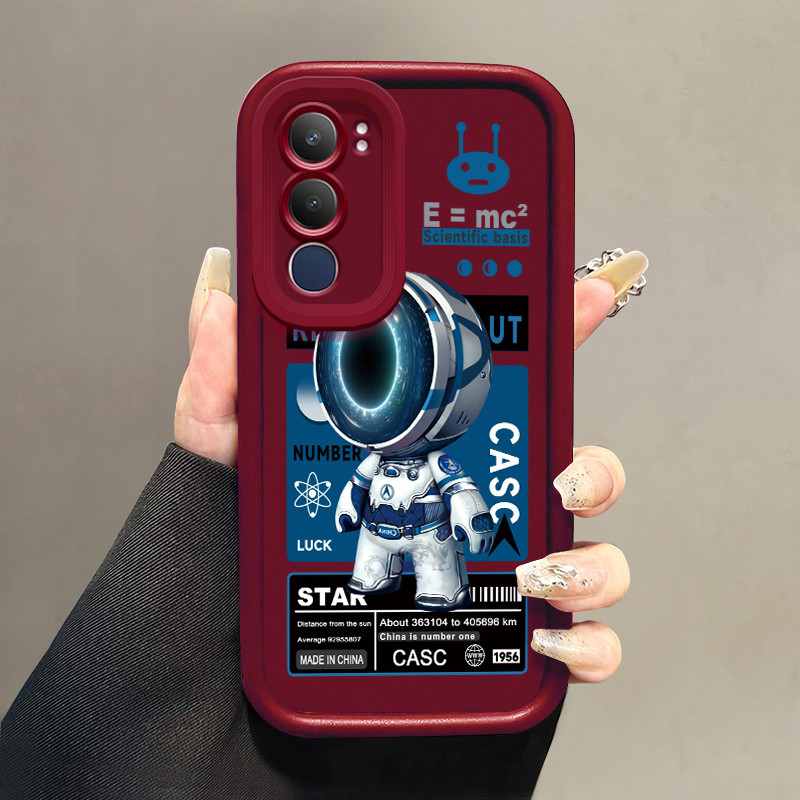 Casing Hp untuk VIVO Y19s Pro Y29 5G Case NASA Astronaut Cesing pelindung Kasing Silikon Tahan gores