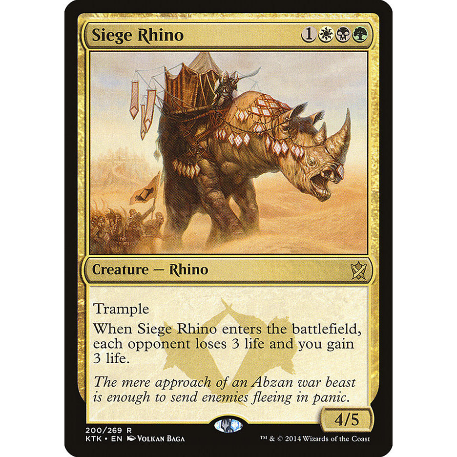 MTG KTK R 0200 Siege Rhino | Magic: The Gathering, Khans of Tarkir
