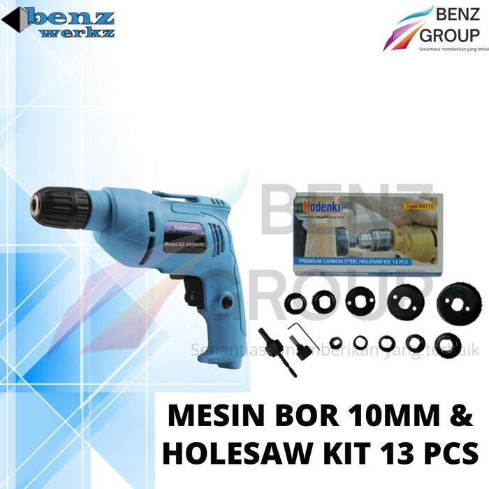 Paket hidroponik mesin bor 10mm keyless dan mata bor paralon pvc set