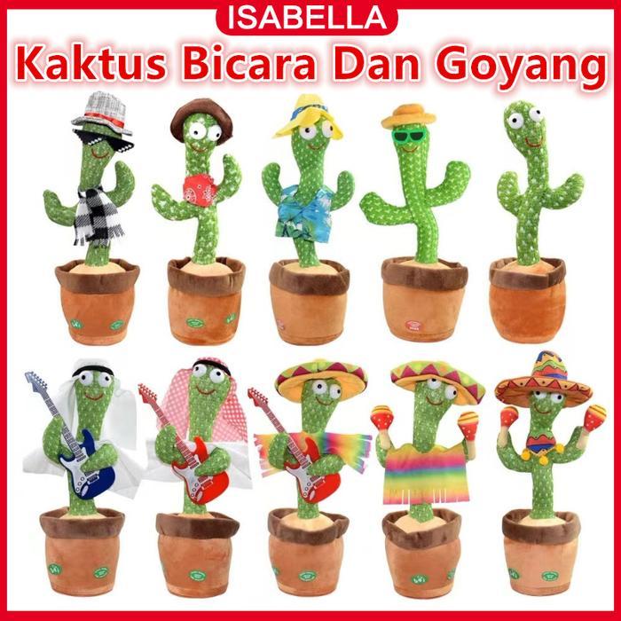 Isabella Mainan Berbicara / Kaktus Bicara Dan Goyang / Mainan Boneka Kaktus Bergoyang Dan Bicara