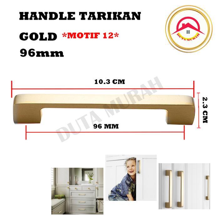 Tarikan Laci Emas / Lemari / Tarikan Handel Laci / Lemari Emas MOTIF 12 96mm