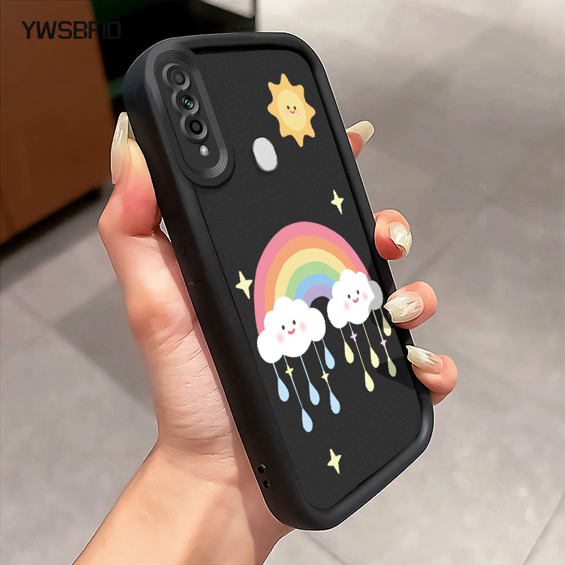 YWSBFID Casing Hp Untuk OPPO A31 2020 A8 Case Casing pola Rainbow Hujan Kesing HP mewah Cesing mata 