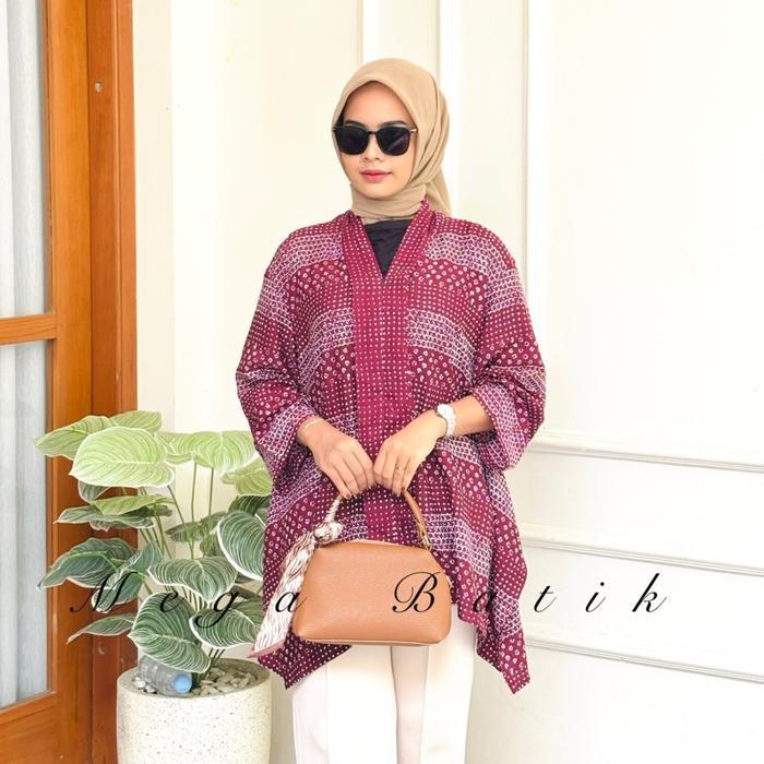 CLAUDIA KIMONO Atasan Batik Wanita Bahan Rayon