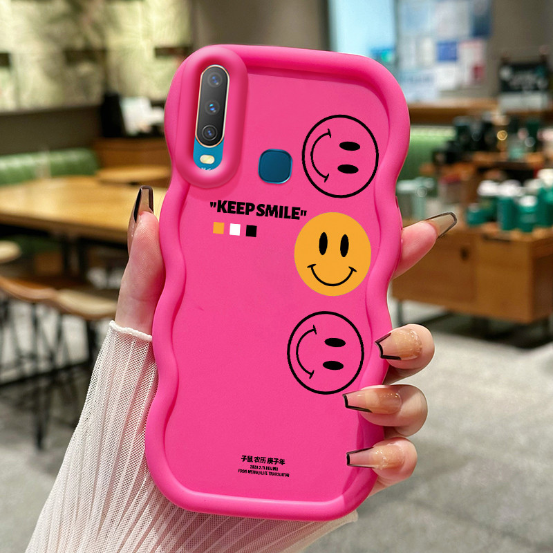 Casing Untuk VIVO Y12 Y12i Y15 Y17 Y3 Y3s 2020 Case Casing Emoji tas pola HP Cesing lunak Silikon So