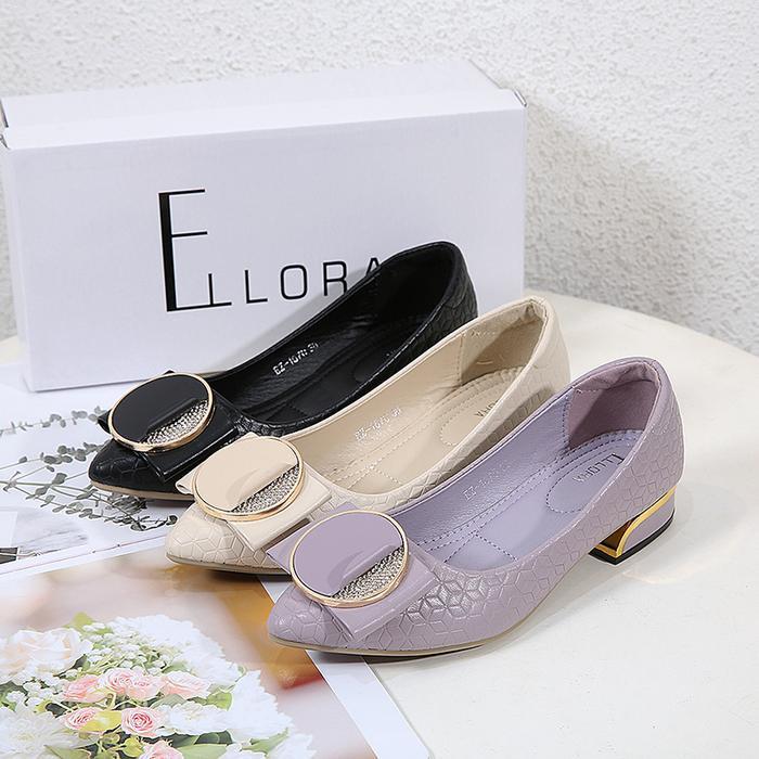 Donatello - Ez1670 Sepatu Kerja Wanita Chunky Heels Import Black