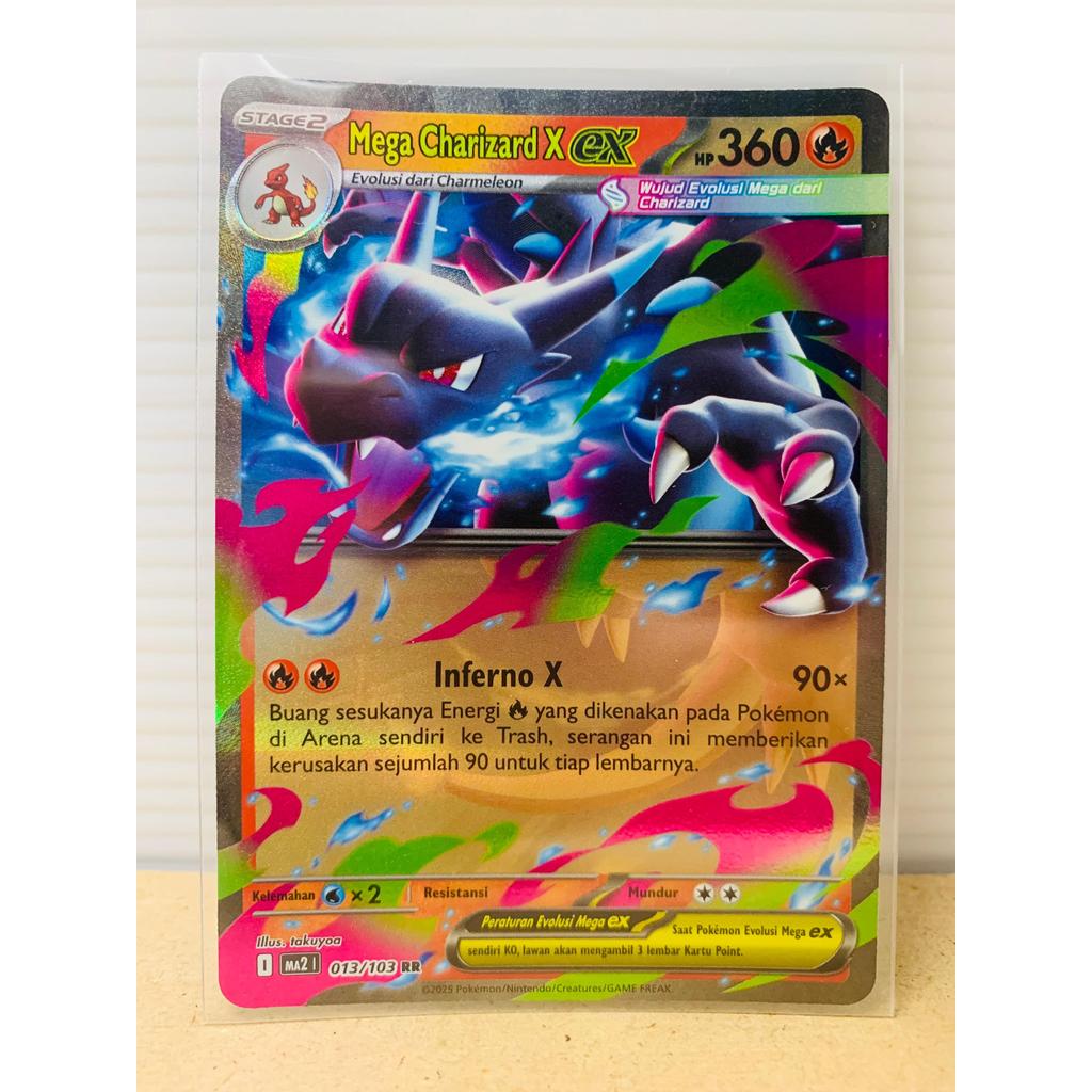 Mega Charizard ex RR Kobaran Biru Pokemon Indonesia