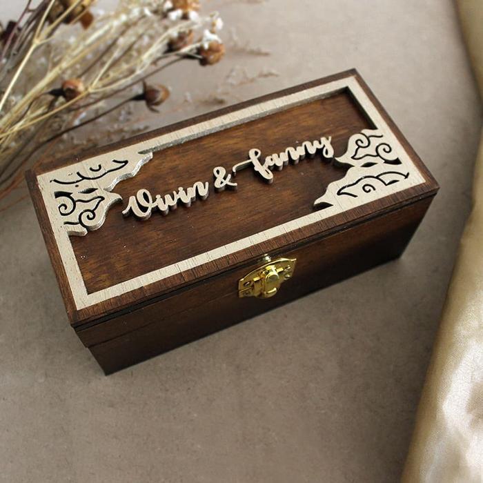 JTTOP" KOTAK UANG MAHAR KAYU RUSTIC / KOTAK MAHAR UANG