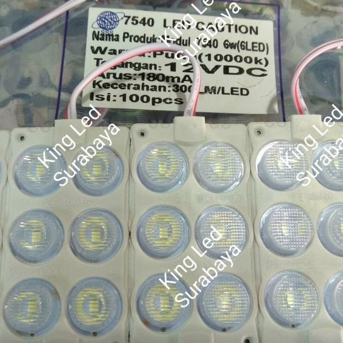 PROMO LED Modul 3030 Putih 12V 6W Mata Besar 6LED 6 Watt SMD 7540 Jumbo