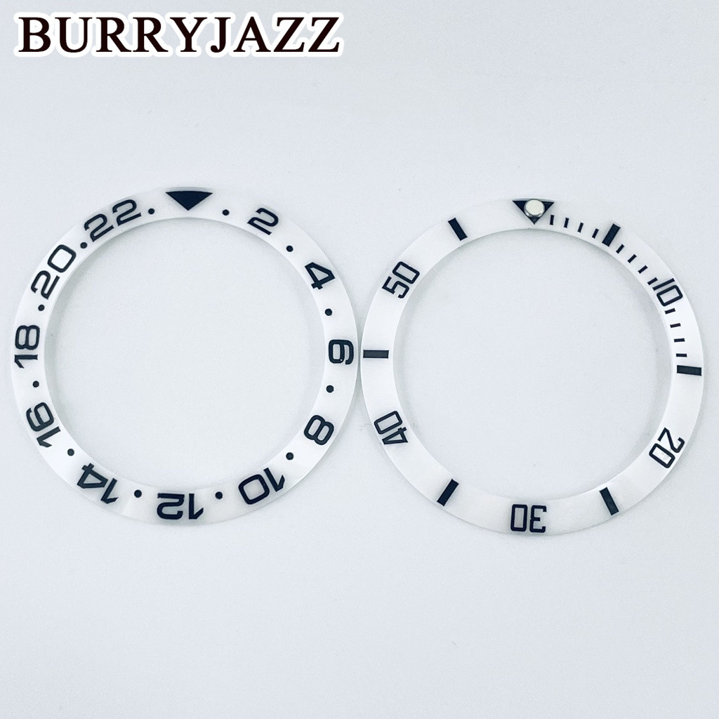 Burryjazz 38Mm White Sloping Diving Gmt Ceramic Bezel Insert Sub Bezel Insert Fit 40Mm Case Nh35