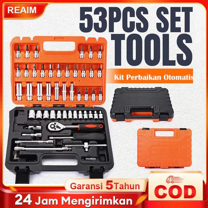 Kunci Sok Set 53pcs Kunci Mata Sok Kunci Shock Set Lengkap Kunci Mata Sok 53 PCS Set Socket (1/4 ")