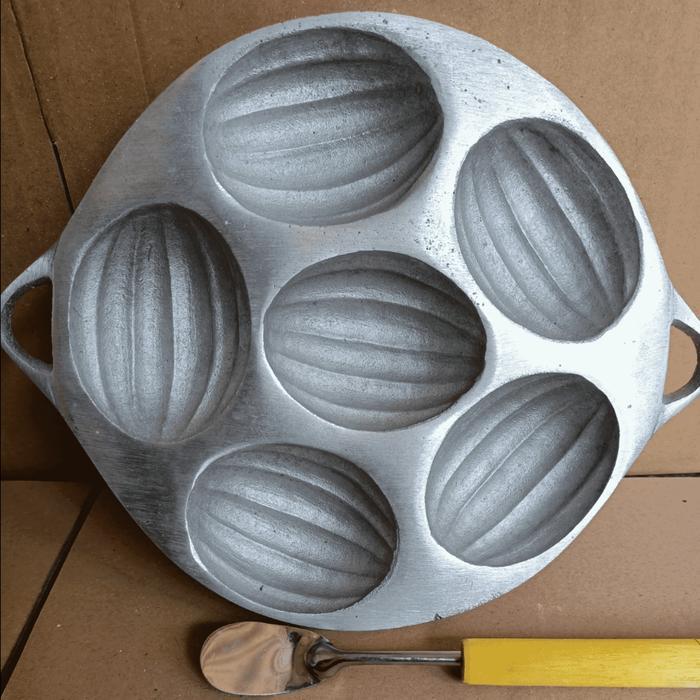 Cetakan kue bolu jadul / bolu kering / cetakan bolu ketapang isi 6 Gratis Sutil kue Aluminium