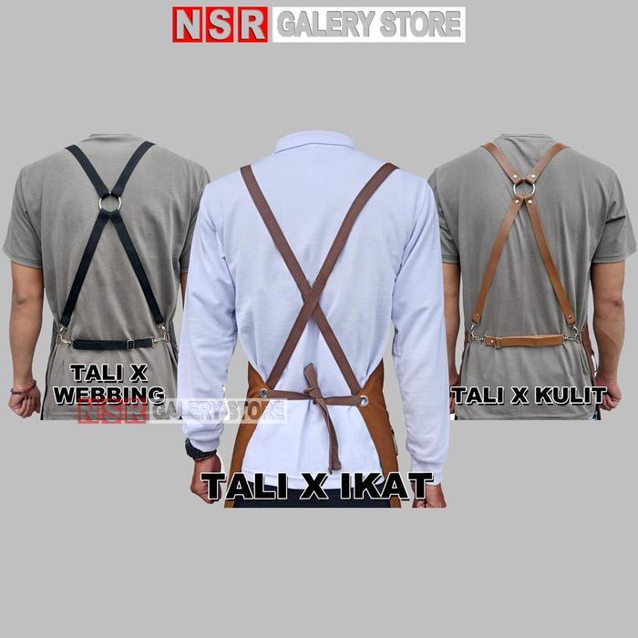 Celemek Masak Apron Barista Restauran Caffe Celemek Keren Pria Wanita Premium Apron Barber Apron