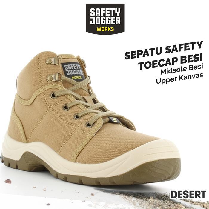 Sepatu Safety Jogger Desert / Sepatu Proyek Coklat / Sepatu Kerja Proyek Sporty