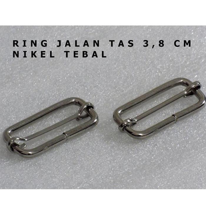 Ring Jalan Tas 3,8 cm Nikel Silver Tebal Harga Per 4 Pcs untuk Tali ukuran 3,8 cm
