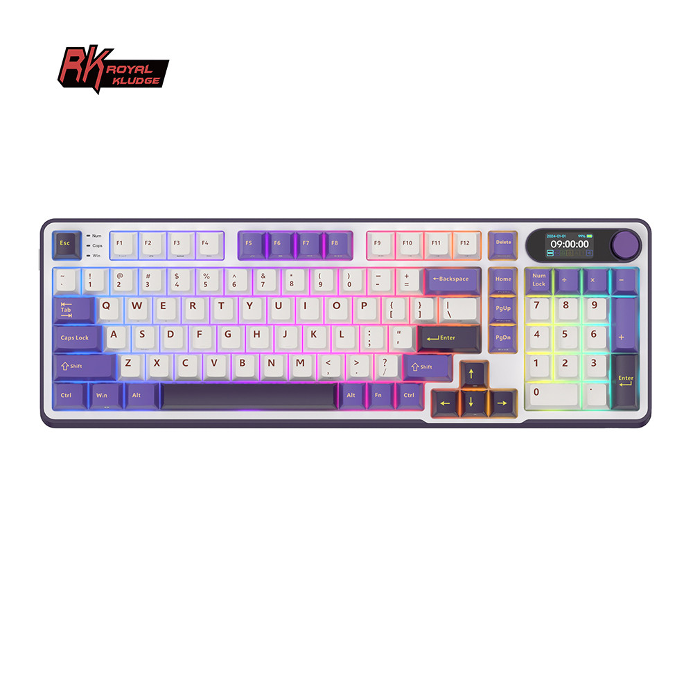 Rk Royal Kludge S98 Wireless G Keyboard Top Mount Tft Screen Tri-E Mechanical Keyboard 98Keys Rgb