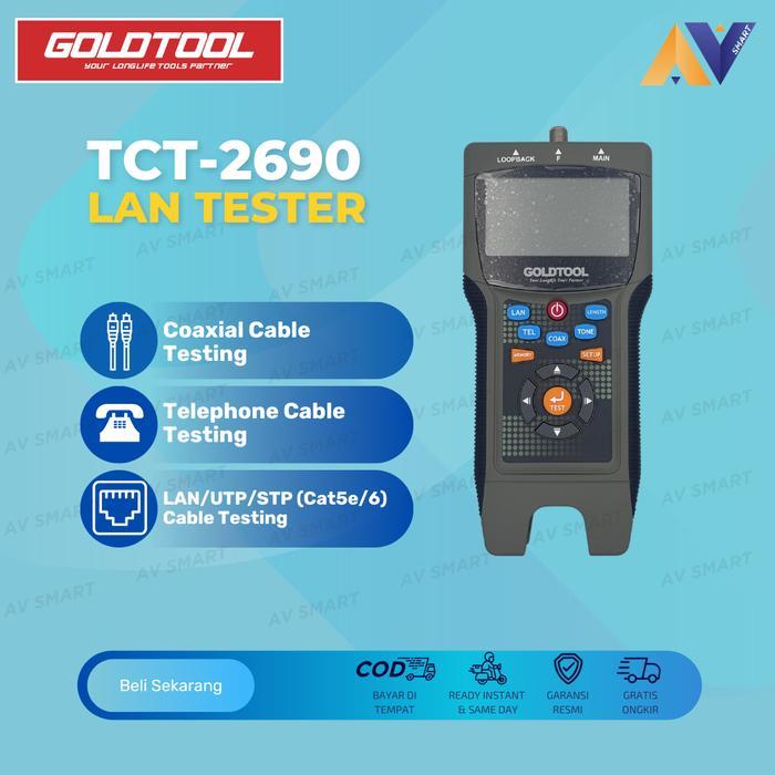 GOLDTOOL Lan Tester TCT-2690 Digital Cable Tester TCT2690 / USB & BNC Digital Tester