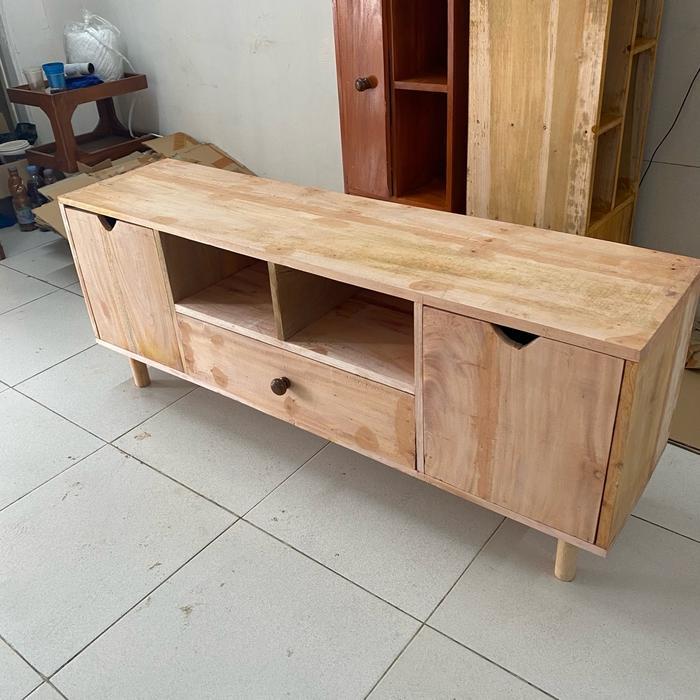 Meja Tv Natural Kayu Mahoni Furniture Terlaris