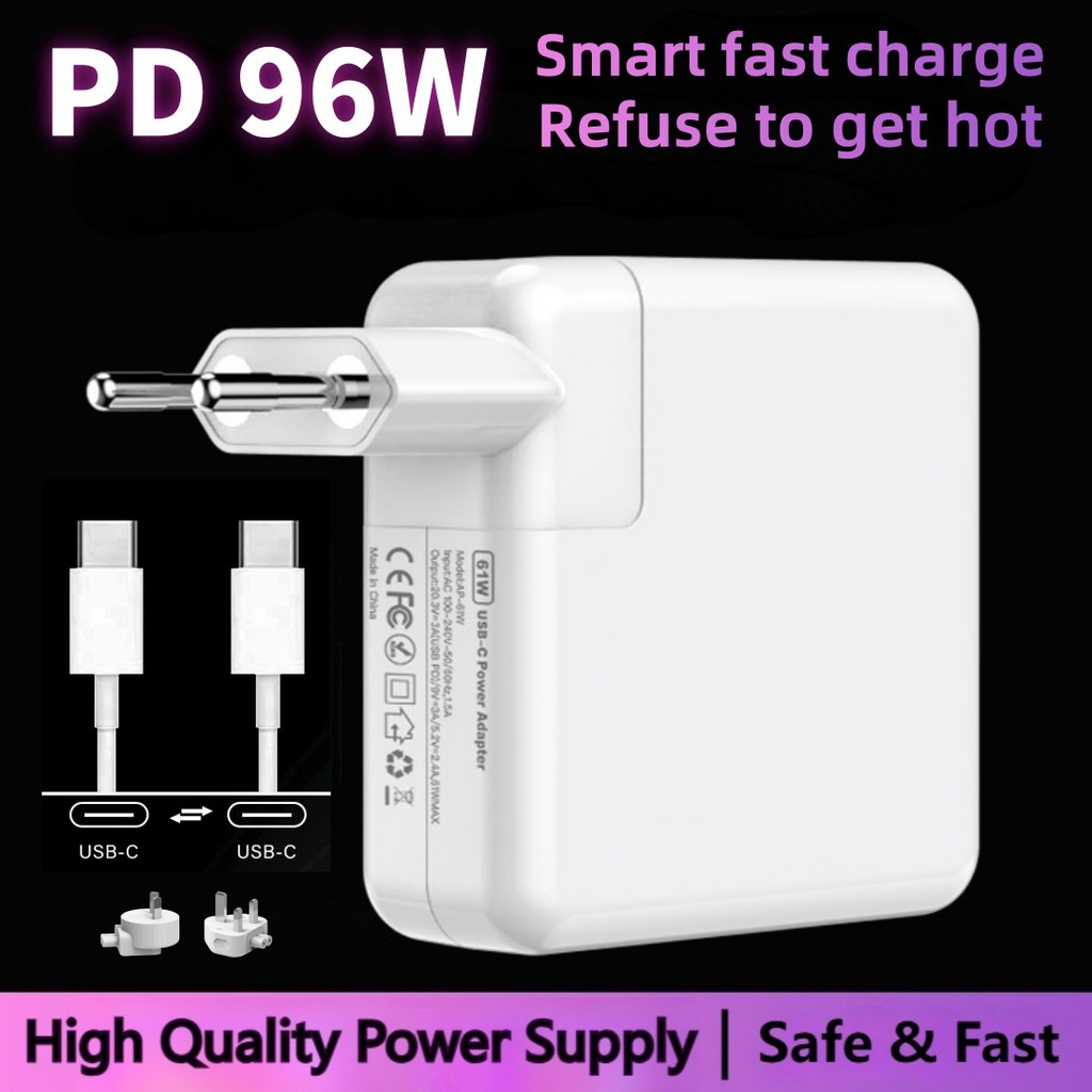 96W MacBook Charger Laptop USB-C Power Adapter For Macbook Pro M1 M2 MacBook Air A2337 A1706 Power