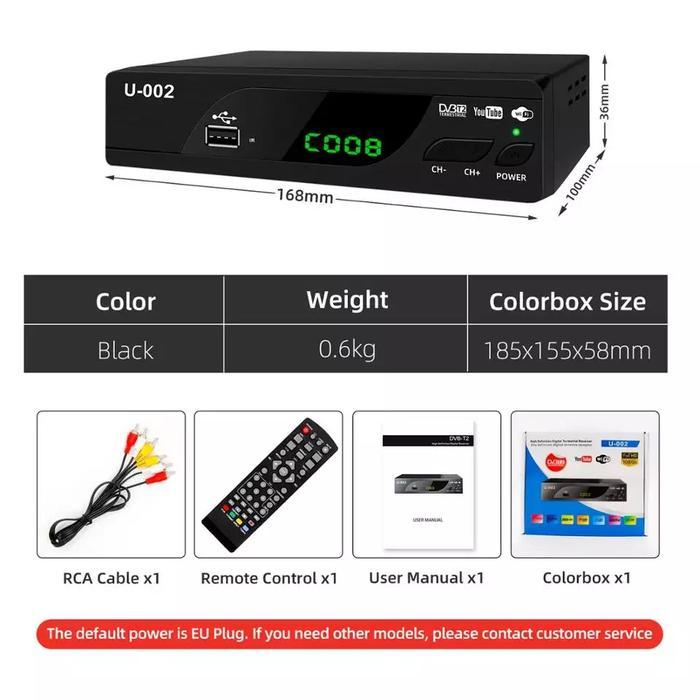 Set Top Box Dvb-T2 Digital Satellite Tv Tuner Box Receiver 1080P Terbaik