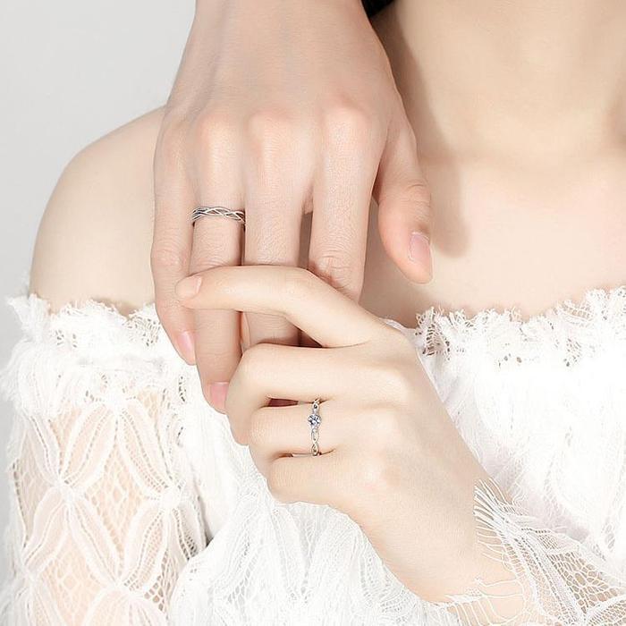 Cincin Pasangan Cincin Pria Dan Wanita Cincin Pasangan Dengan Berlian Kado Pernikahan Original Store