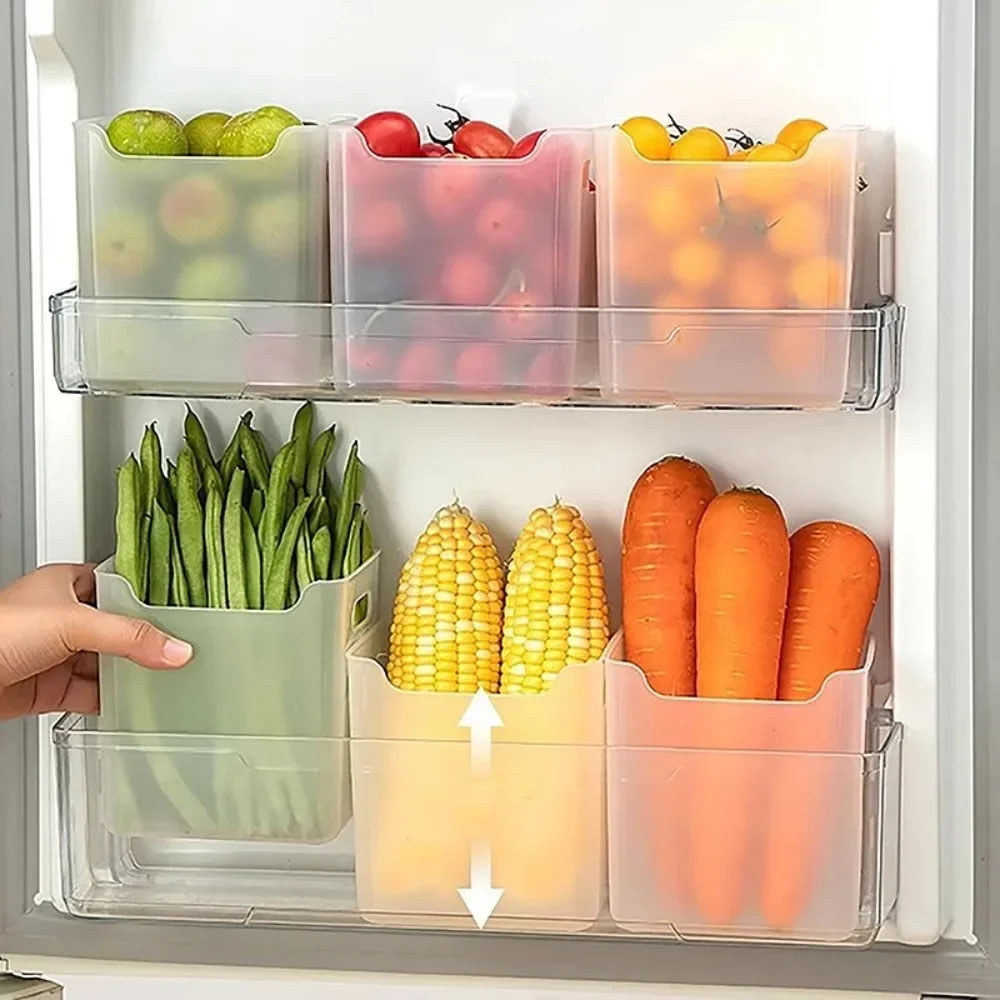 Fridge Side Door Storage Boxes Fridge Vegetable Fruit Separate Container Refrigerator Food Fresh