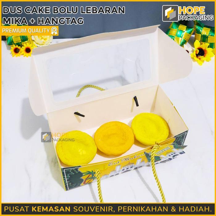 Box Dus Cake Bolu Gulung Idul Fitri / Kotak Kue Mika / Box Bolu Gulung / Kotak Souvenir Lebaran /