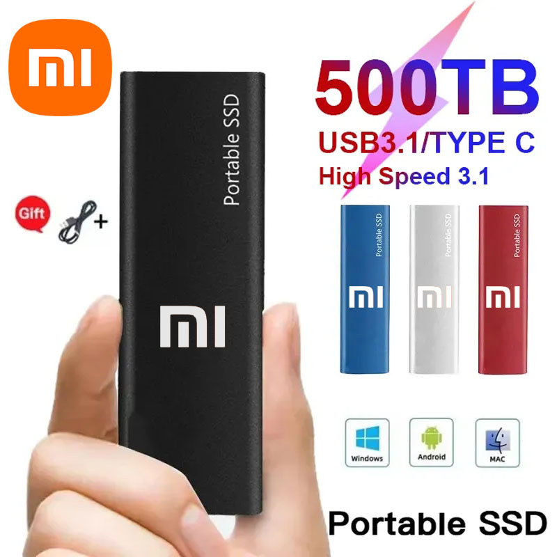 Mijia 100% Original New Portable SSD Hard Drive 256TB 1TB External SSD Hard Drive Type C USB3.1 Hard