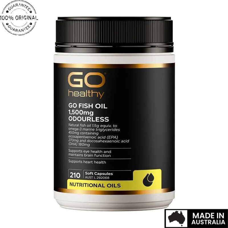 Aussie Original GO Healthy Fish Oil 1500mg Odourless 210 Capsules