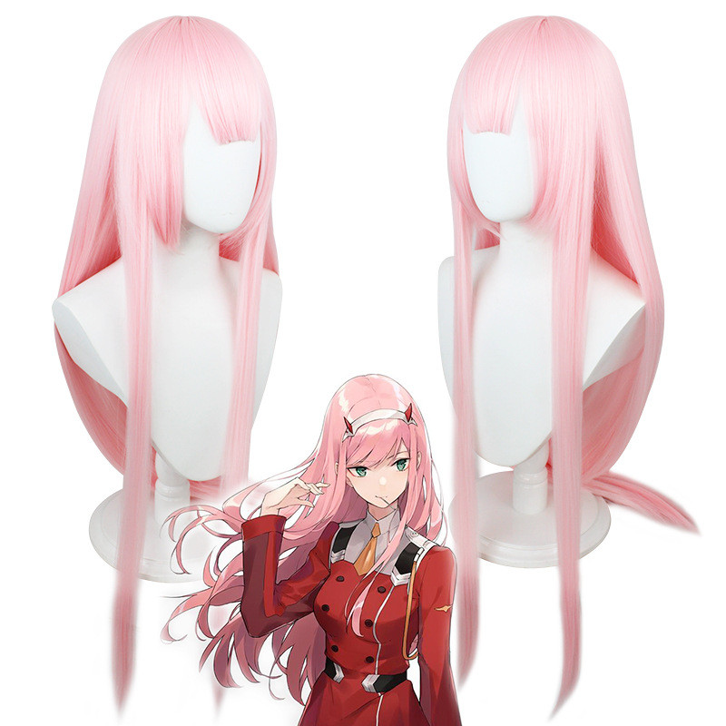 Darling In The Franxx Wigs Light Zero Two 002 Long Synthetic Cosplay Wigs Halloween Theme Party