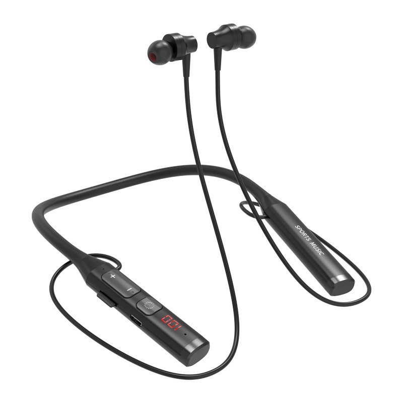 Wireless Neckband FM Radio Memory Card MP3 Sports Headset Earbud & in-Ear Headphones for Travel