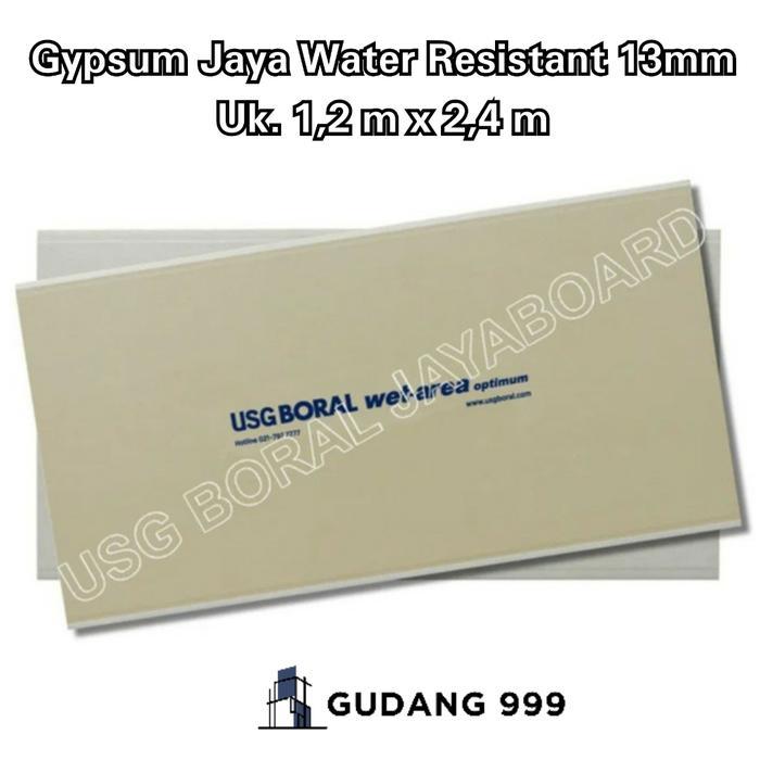 GIPSUM JAYA WR 13mm /GYPSUM JAYABOARD WATER RESISTANT 13mm Gratis Ongkir