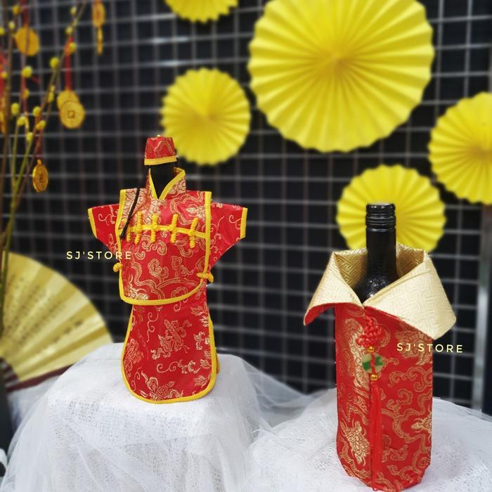 Aksesoris dekorasi hiasan imlek botol wine