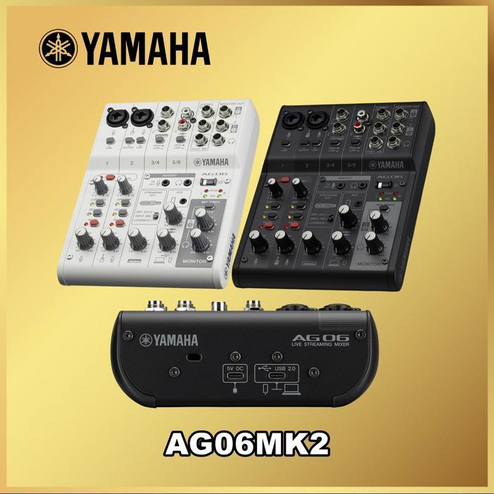 Yamaha AG06 MK2 MK II AG06MK2 AG06MKII 6-Channel Live Streaming Loopback Mixer/USB Interface - Putih