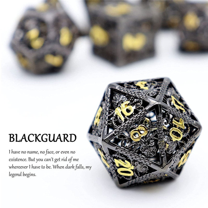 MINI PLANET Hollow Metal Dice Set DND Octopus Polyhedron Dice RPG Board Game Pathfinder Metal Dice