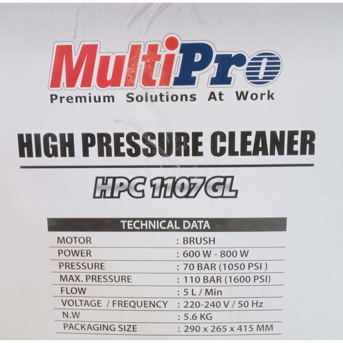 MULTIPRO HIGH PRESSURE CLEANER HPC 1107 GL MESIN JET CLEANER HPC1107GL