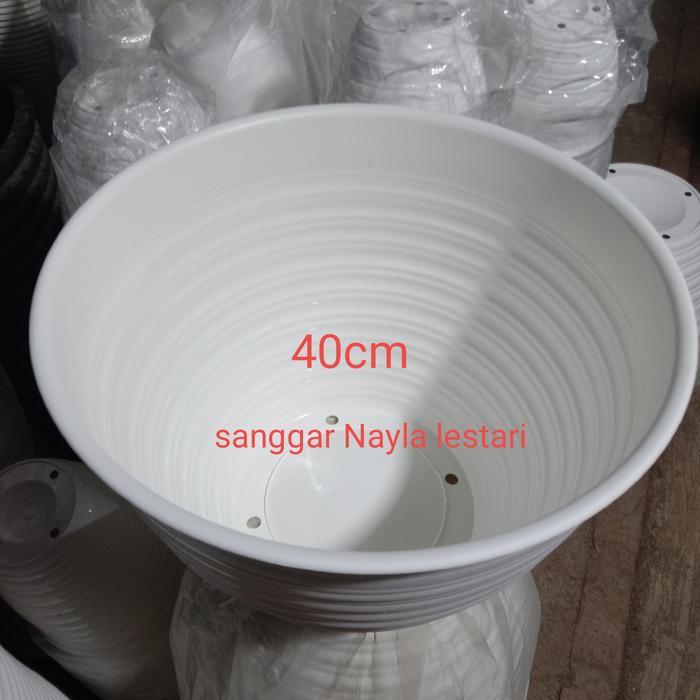 POT TAWON 40CM PUTIH/POT TANAMAN/POT NGEHITS