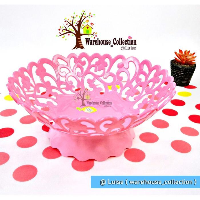 Ready Stok - Keranjang Buah Pink/ Tempat Buah Plastik Tb-120 Besar/ Keranjang Buah Golden Lemon /