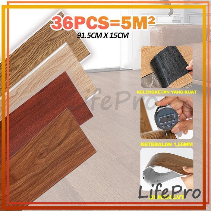 Stiker Lantai Vinyl / 1 BOX (36 Pcs) 5M Floor Vinyl Lantai Stiker PVC Bukan Foam - FS-0011PCS