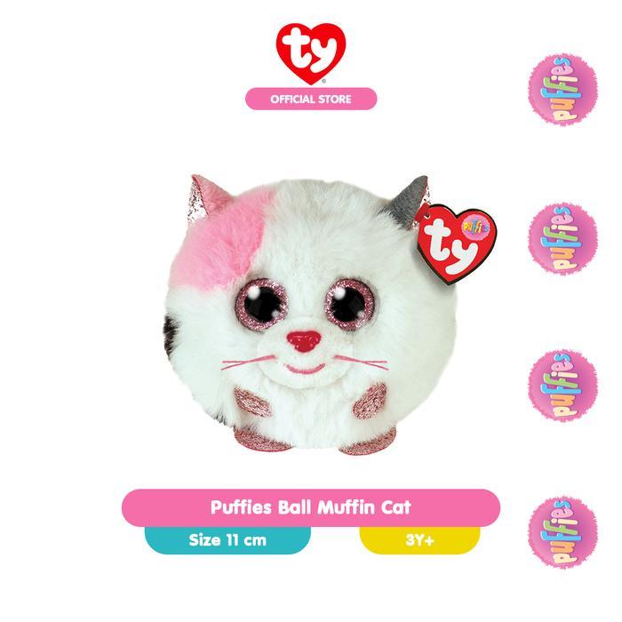 TY Puffies Muffin Cat - Boneka Kucing Pink
